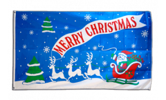 Merry Christmas Santa Claus with sledge Flag