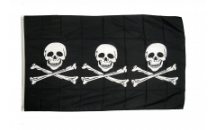 Pirate 3 skulls Flag