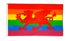 Rainbow with welsh dragon Flag