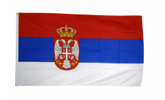 Serbia with coat of arms Flag