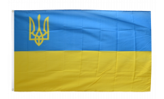 Ukraine with coat of arms on the left Flag