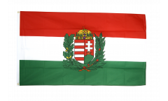 Hungary with coat of arms Flag