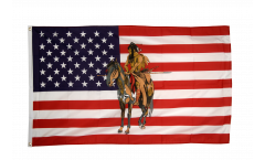USA Indian with horse Flag