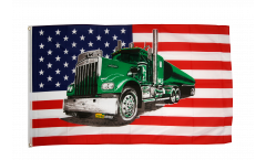 USA with green truck Flag