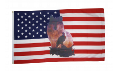 USA Wolf with eagle Flag