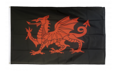 Welsh dragon black Flag