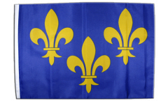 France Île-de-France coat of arms with lily Flag with sleeve