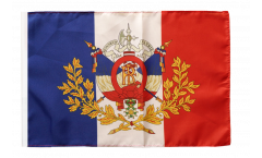 France with crest Flag with sleeve