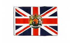 Great Britain with coat of arms Flag with sleeve