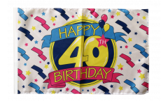Happy Birthday 40 Flag with sleeve