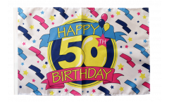 Happy Birthday 50 Flag with sleeve