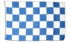 Checkered blue-white Flag with sleeve