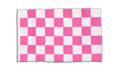 Checkered pink-white Flag with sleeve