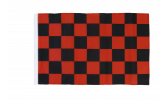 Checkered red-black Flag with sleeve
