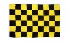 Checkered black-yellow Flag with sleeve