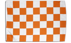 Checkered white-orange Flag with sleeve