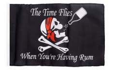 Pirate The Time Flies When You Are Having Fun Flag with sleeve