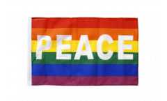 Rainbow with PEACE Flag with sleeve