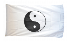 Ying and Yang, white Flag