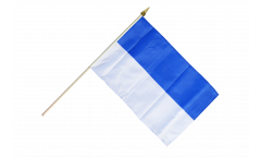 White-Blue Hand Waving Flag