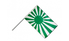 Fan green white Hand Waving Flag