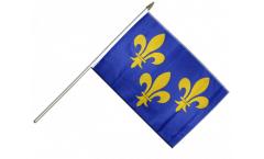 France Île-de-France coat of arms with lily Hand Waving Flag