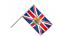 Great Britain with coat of arms Hand Waving Flag