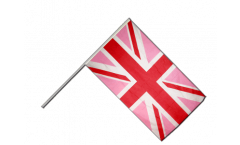 Great Britain Union Jack pink Hand Waving Flag