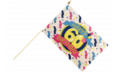 Happy Birthday 60 Hand Waving Flag