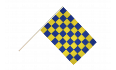 Checkered blue-yellow Hand Waving Flag
