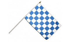 Checkered blue-white Hand Waving Flag