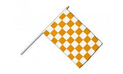 Checkered yellow-white Hand Waving Flag