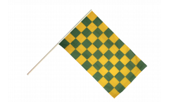 Checkered green-yellow Hand Waving Flag