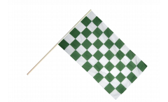 Checkered green-white Hand Waving Flag