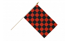 Checkered red-black Hand Waving Flag