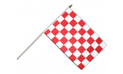 Checkered red-white Hand Waving Flag