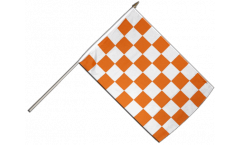 Checkered white-orange Hand Waving Flag
