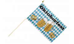 Oktoberfest Beer and Pretzel Hand Waving Flag