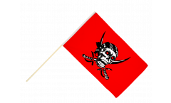 Pirate on red shawl Hand Waving Flag
