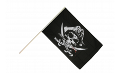 Pirate with bloody sabre Hand Waving Flag