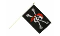 Pirate with bandana Hand Waving Flag