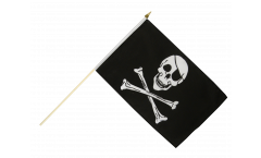 Pirate Skull and Bones Hand Waving Flag