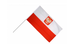 Poland with eagle Hand Waving Flag