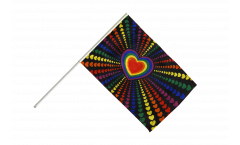 Rainbow Love Hand Waving Flag