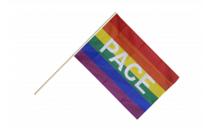 Rainbow with PACE Hand Waving Flag