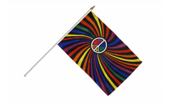 Rainbow Peace Swirl Hand Waving Flag