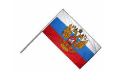 Russia with coat of arms Hand Waving Flag