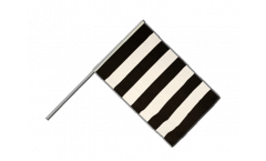 Stripe black white Hand Waving Flag