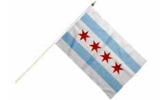 USA City of Chicago Hand Waving Flag