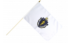 USA Massachusetts Hand Waving Flag